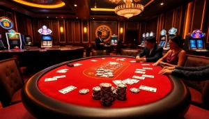 Tham gia poker cược cao với các chip tik 88, thể hiện sự sang trọng và phấn khích trong không gian casino.