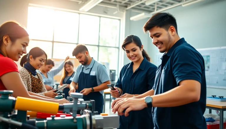 Students practicing skills in hands-on learning at hawaii trade schools with modern tools.
