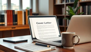 Craft an engaging Cover Letter in a professional office environment featuring modern workspace details.