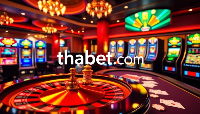 Experience luxury at thabet com with vibrant casino tables and exciting slot machines.