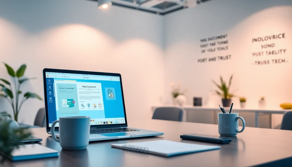 WPS办公 software displayed on a laptop in a modern office setting for productivity.