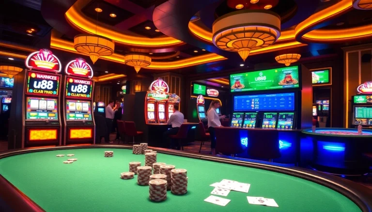 Experience thrilling gameplay at uu88 casino with vibrant slot machines and luxurious tables.