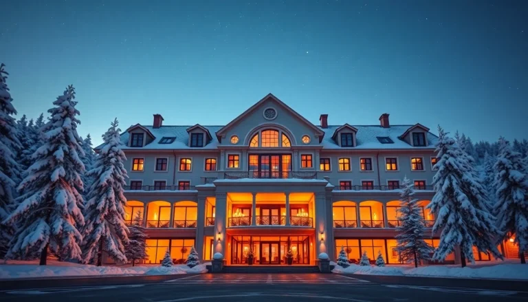 Luxury hotel in Sweden featuring elegant architecture and winter landscape atmosphere.