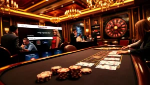 Engaged players enjoying a thrilling game at https://topclub.site/ casino with vibrant poker chips.