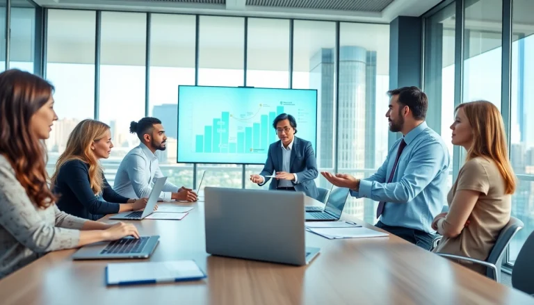 Crisis management consultant collaborating with a team to develop effective strategies.