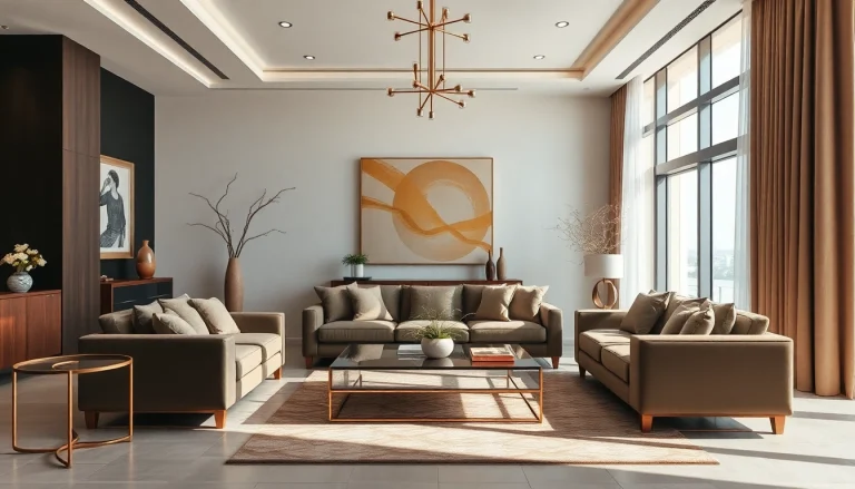 Elegant interior design dubai living room showcasing modern luxury furnishings.