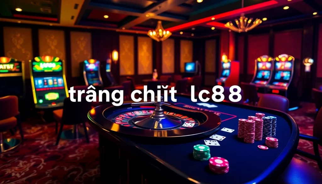 Experience the thrill of casino gaming at trang chủ lc88 with vibrant poker chips and roulette action.