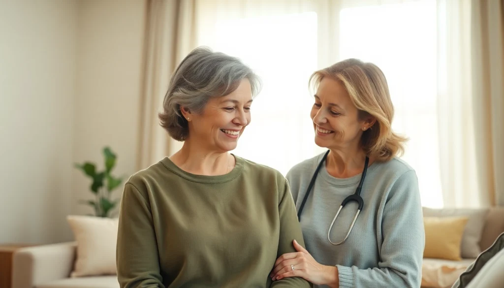 Compassionate senior caregivers austin tx assisting an elderly person in a welcoming home environment.