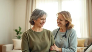 Compassionate senior caregivers austin tx assisting an elderly person in a welcoming home environment.