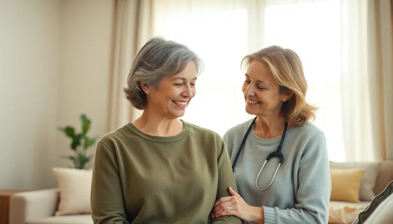 Compassionate senior caregivers austin tx assisting an elderly person in a welcoming home environment.