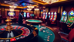 Play at https://marvelbet.site/ with vibrant casino games, poker tables, and roulette wheels.