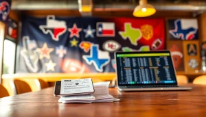 Place sports betting Texas bets with excitement in a vibrant, energetic environment.