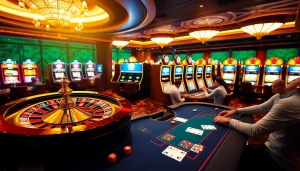 Experience the excitement of wagering at i9bet's luxurious online casino with poker chips and roulette wheel.