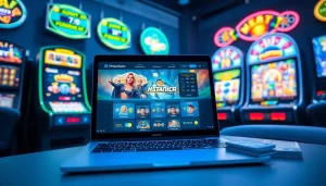 Menggambarkan petanitoto di platform permainan online dengan antarmuka menarik dan slot yang cerah.