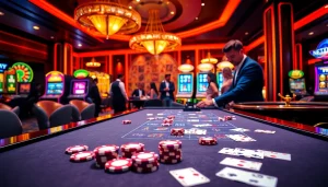 Experience the thrill of netwin gaming at an elegant casino table with colorful chips and cards.