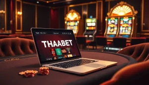 Experience the luxury of gambling with THABET at a vibrant casino table.