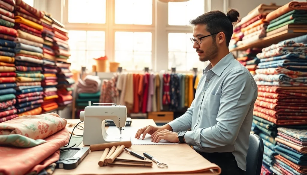 Creëren met katoen, diverse stoffen in een kleurrijke werkplaats.