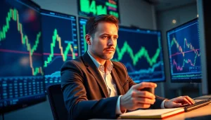 Trader actively engaging with hotforex mt4 on dual monitors, enhancing trading strategies.