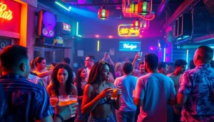 Experience the vibrant nightlife and after hours in Puerto Rico with lively dancing and colorful atmosphere.