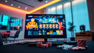 Engage in the best online casino Canada experience featuring a modern gaming setup and vibrant visuals.