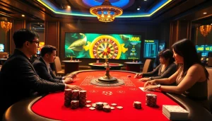 Experience the excitement of gaming at trang chủ U888 casino with engaging players and vibrant poker action.