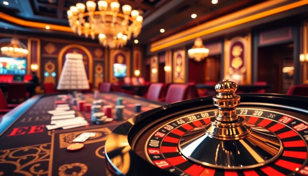 The hidden wiki dark web influences a luxurious casino scene with poker chips and digital interfaces.