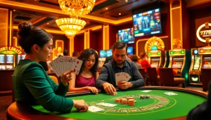 Intense poker game in a luxury casino featuring insights from 7m cn for sports betting.