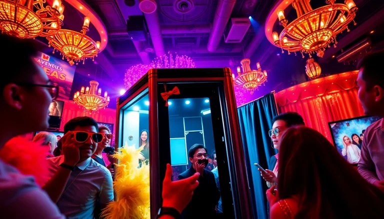 Las Vegas photo booth rental with fun props and party atmosphere