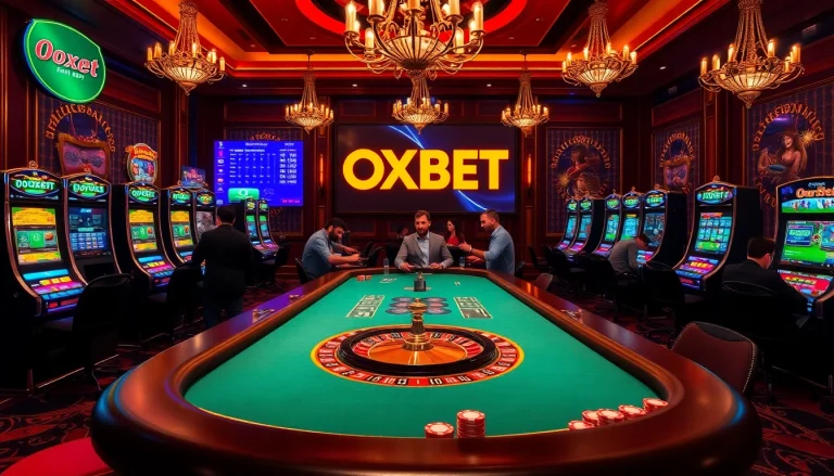 Experience thrilling gameplay at OXBET with vibrant slot machines and elegant casino tables.