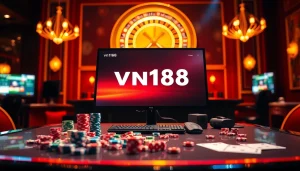 Experience seamless vn168 đăng nhập as you engage with exciting casino elements like roulette and poker chips.