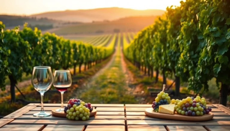 Indulge in exquisite clarksburg wineries along picturesque vineyards at sunset.