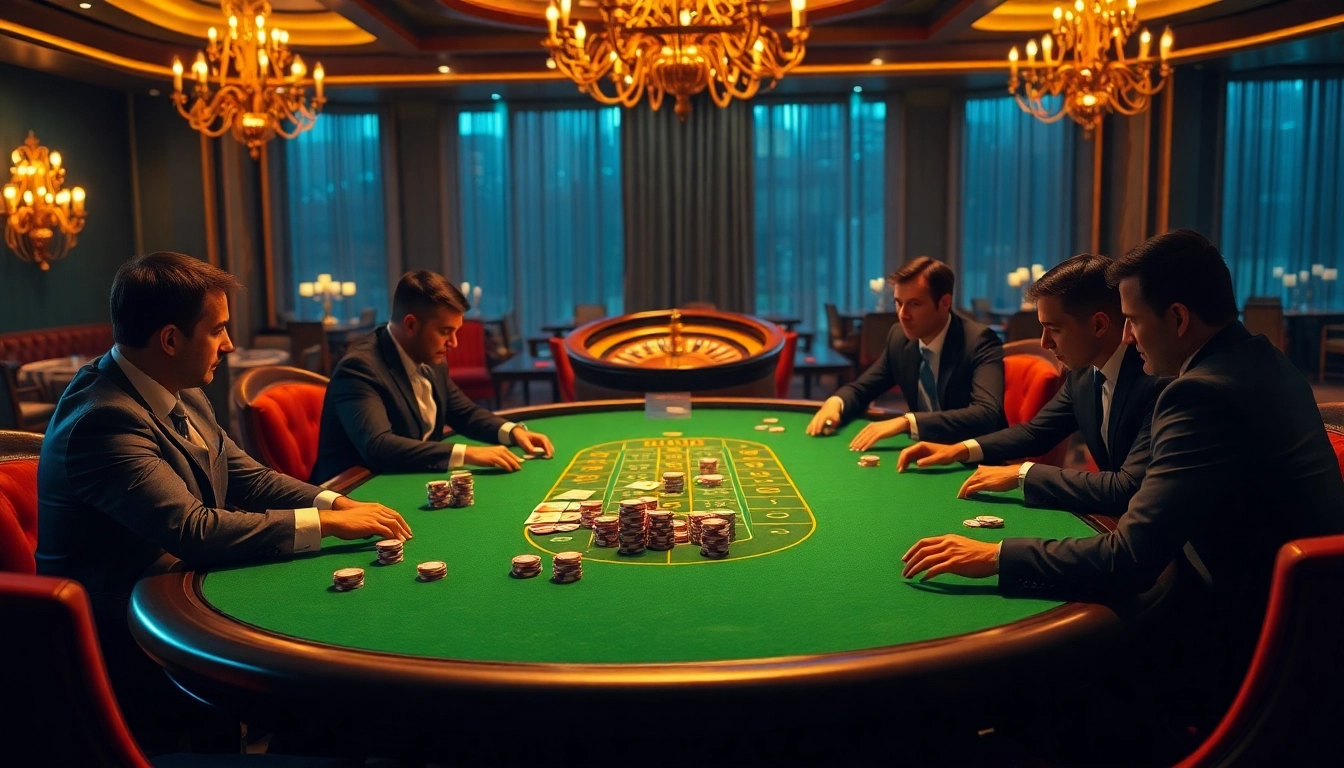 Engage in high-stakes poker at 7upbet's luxurious casino, highlighted by winning cards and vibrant chips.