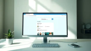 Find someone’s OnlyFans profiles in a modern workspace with a search engine on screen.