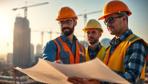 Contractors of the southern california contractors association collaborating on a construction project.