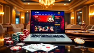 Engage with UU88's betting experience featuring poker chips and a roulette wheel.