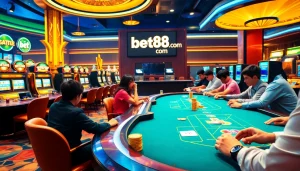 Experience the thrill of online gambling at bet88 com with high-stakes poker and vibrant slot machines.