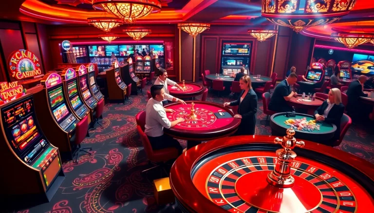Exciting casino scene at https://co88.vin/ showcasing players winning at slots and poker tables.