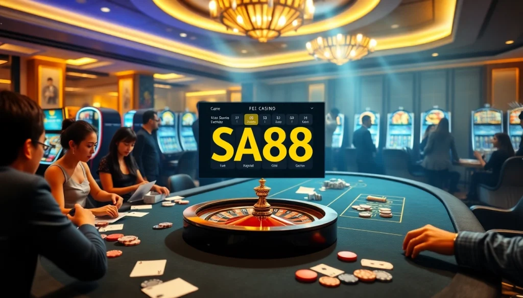Experience the excitement of SA88 online gambling with vibrant casino elements and engaging gameplay.