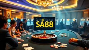Experience the excitement of SA88 online gambling with vibrant casino elements and engaging gameplay.