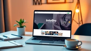Discover the innovative Instapro app interface on a modern digital workspace.