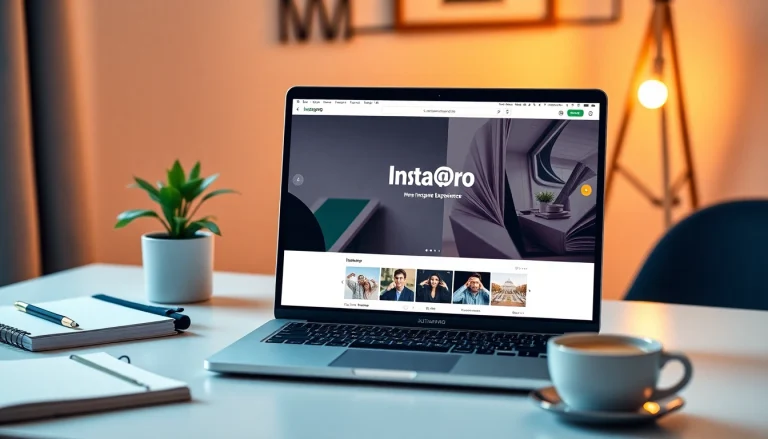 Discover the innovative Instapro app interface on a modern digital workspace.