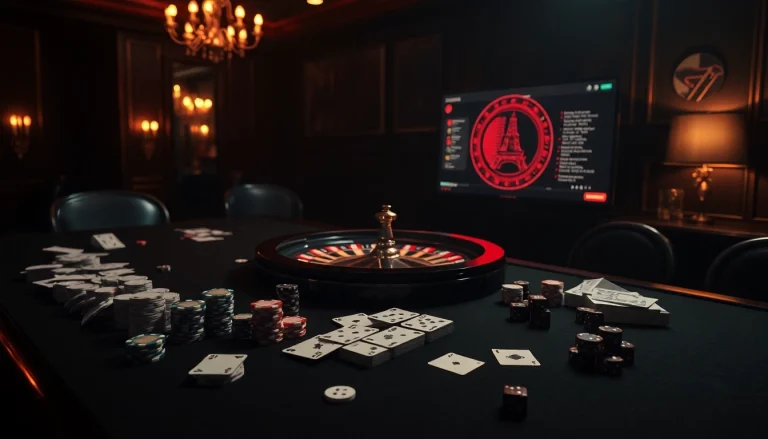 Engaging scene featuring hidden wiki elements intertwined with a luxurious dark web casino setting.