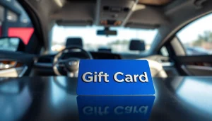 Enhance your car's style with our window tint gift card elegantly displayed.