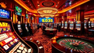 Experience high-stakes excitement at SLOT365 with vibrant slot machines and professional dealers.