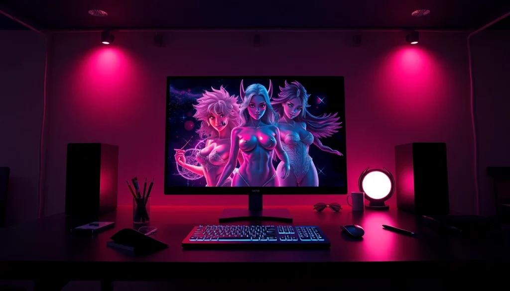 NSFW AI image generator interface showcasing vibrant artistic renderings