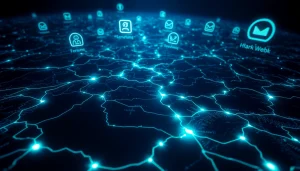 Discover the hidden wiki through a glowing, abstract map of the dark web.