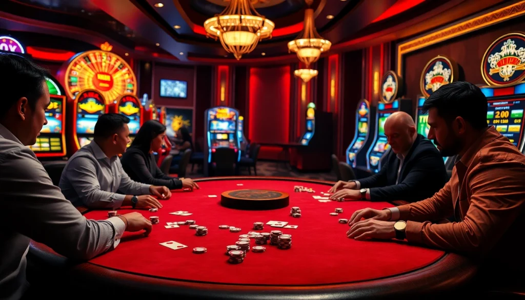 Pahala4D tables invite gamblers to engage in thrilling poker gameplay under luxurious casino lights.