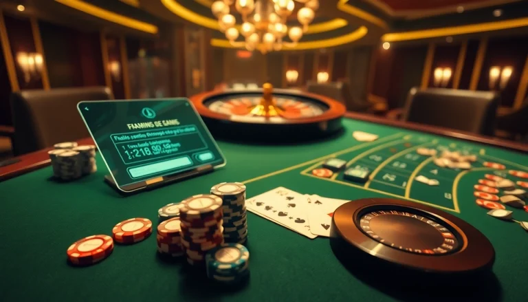 Engaging casino scene revealing 바이낸스 회원가입 elements with poker chips and a roulette wheel.