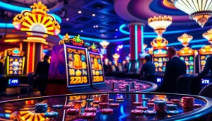 Experience thrilling wins at the slot zeus machine in a vibrant casino setting.