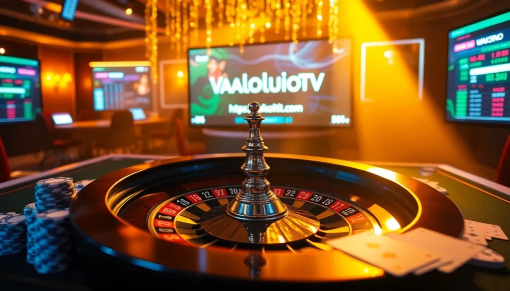 Experience online betting excitement with https://vaoluoitv.it.com featuring a vibrant casino scene.
